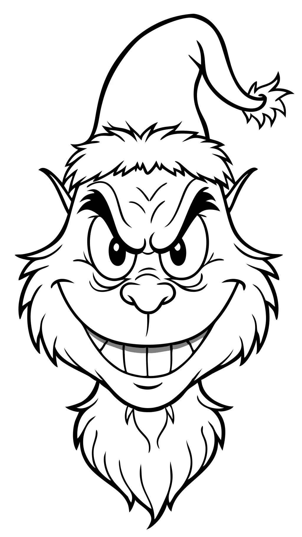 grinch face coloring page